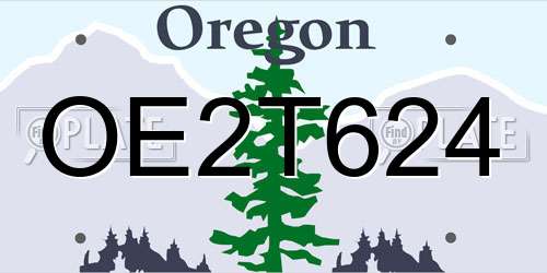 OE2T624 Oregon License Plate
