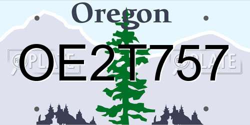 OE2T757 Oregon License Plate