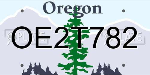 OE2T782 Oregon License Plate