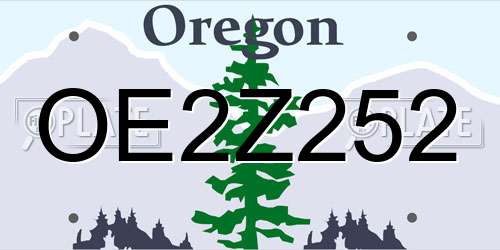 OE2Z252 Oregon License Plate