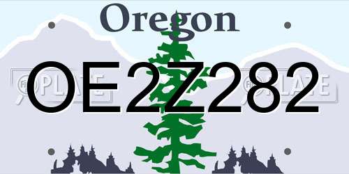 OE2Z282 Oregon License Plate