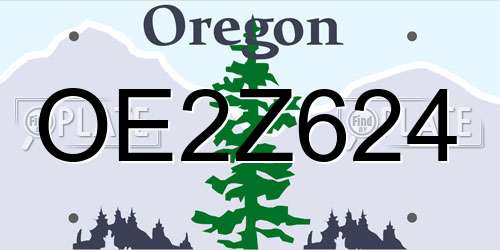 OE2Z624 Oregon License Plate