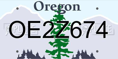 OE2Z674 Oregon License Plate