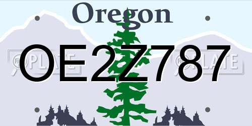 OE2Z787 Oregon License Plate