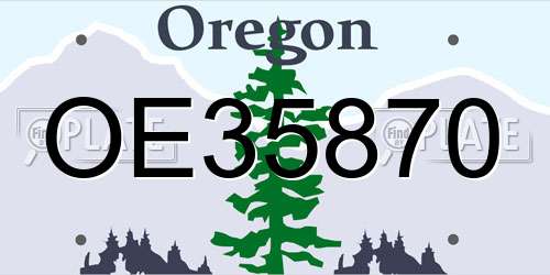 OE35870 Oregon License Plate