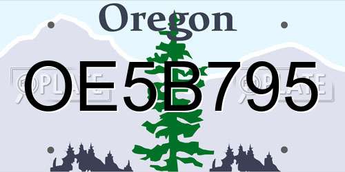 OE5B795 Oregon License Plate