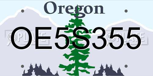 OE5S355 Oregon License Plate