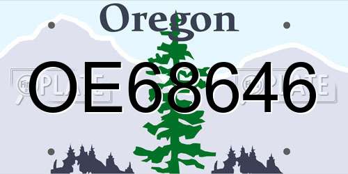 OE68646 Oregon License Plate