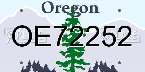 OE72252 Oregon License Plate