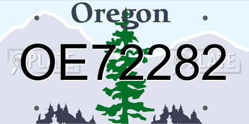 OE72282 Oregon License Plate