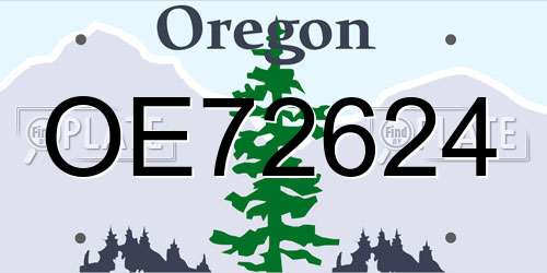 OE72624 Oregon License Plate