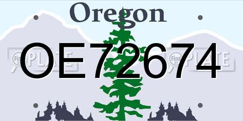 OE72674 Oregon License Plate