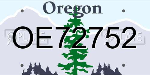 OE72752 Oregon License Plate