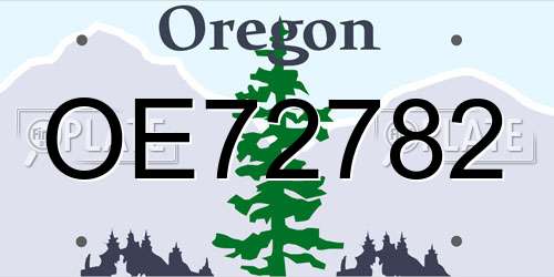 OE72782 Oregon License Plate