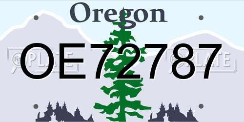 OE72787 Oregon License Plate