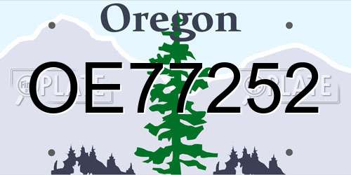OE77252 Oregon License Plate