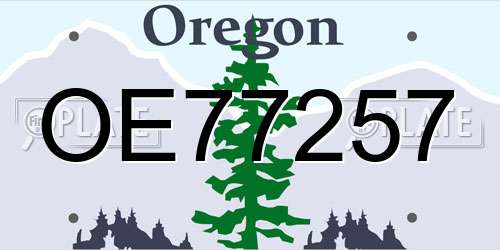 OE77257 Oregon License Plate