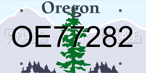 OE77282 Oregon License Plate