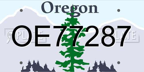 OE77287 Oregon License Plate