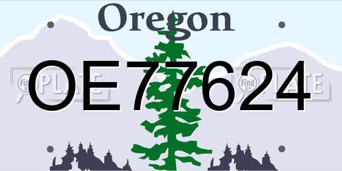 OE77624 Oregon License Plate