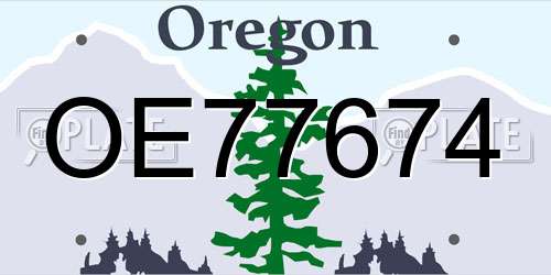 OE77674 Oregon License Plate