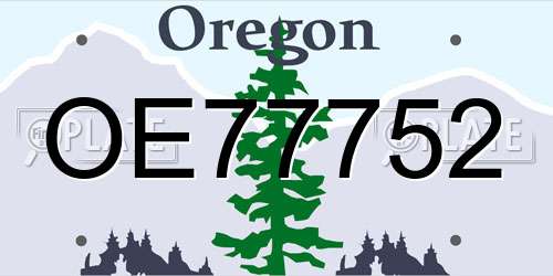 OE77752 Oregon License Plate