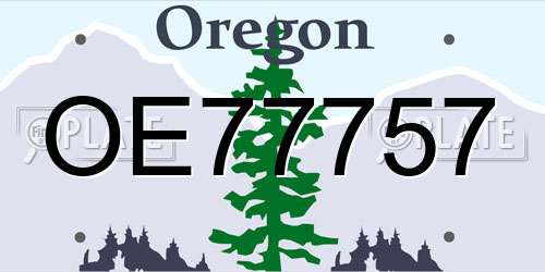 OE77757 Oregon License Plate