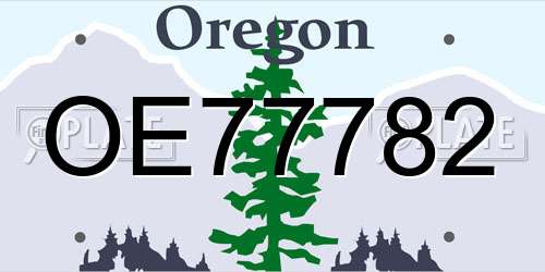 OE77782 Oregon License Plate