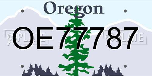 OE77787 Oregon License Plate
