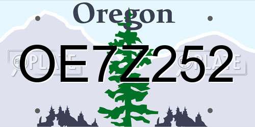 OE7Z252 Oregon License Plate