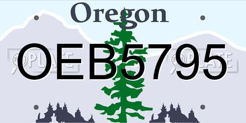 OEB5795 Oregon License Plate