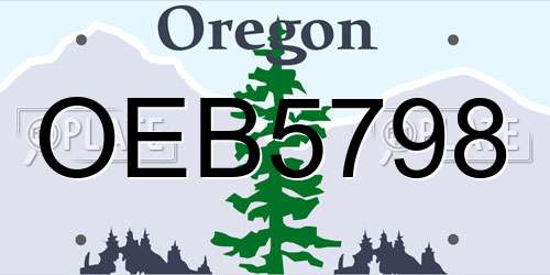 OEB5798 Oregon License Plate