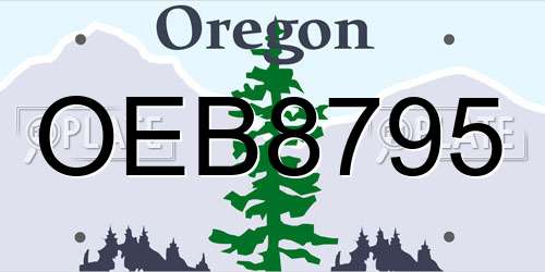 OEB8795 Oregon License Plate
