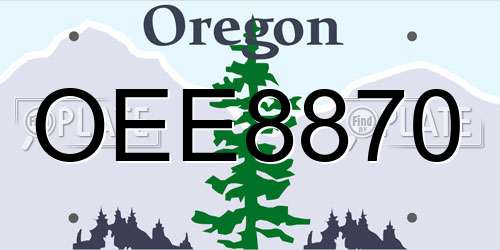 OEE8870 Oregon License Plate