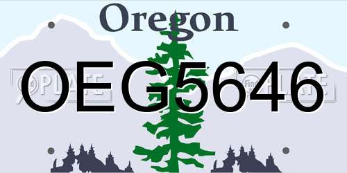 OEG5646 Oregon License Plate