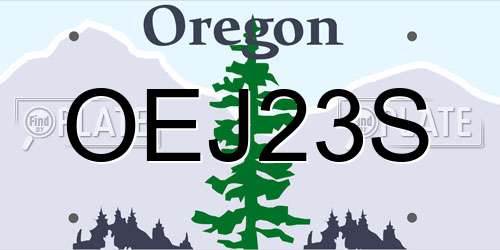 OEJ23S Oregon License Plate