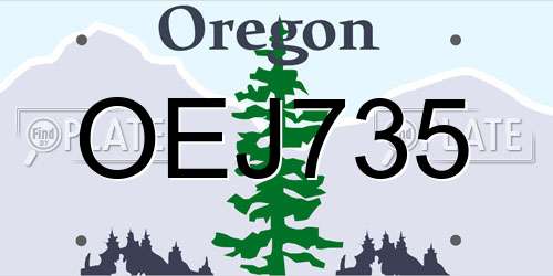 OEJ735 Oregon License Plate