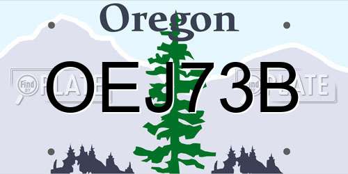 OEJ73B Oregon License Plate