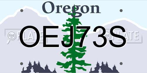 OEJ73S Oregon License Plate