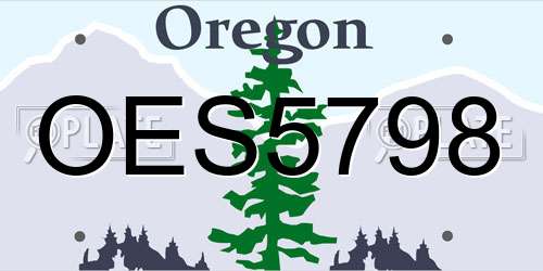 OES5798 Oregon License Plate