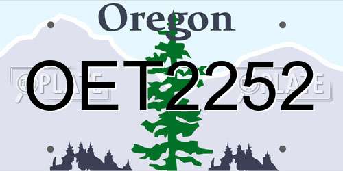OET2252 Oregon License Plate