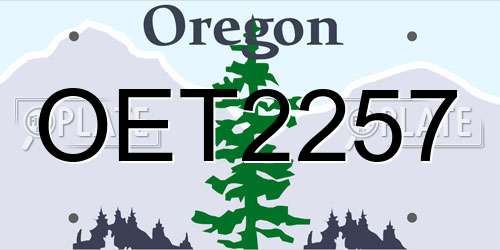 OET2257 Oregon License Plate