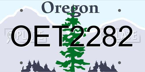 OET2282 Oregon License Plate
