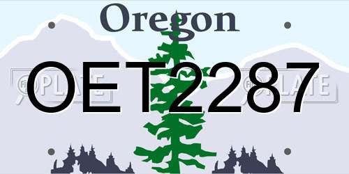 OET2287 Oregon License Plate