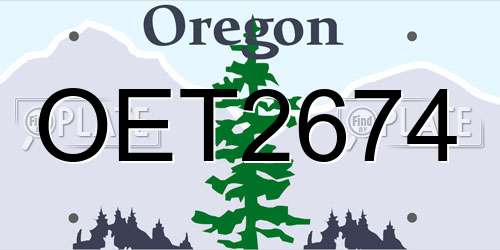 OET2674 Oregon License Plate