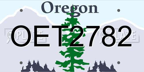 OET2782 Oregon License Plate