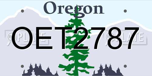 OET2787 Oregon License Plate