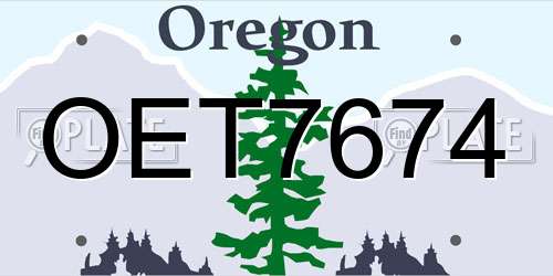 OET7674 Oregon License Plate