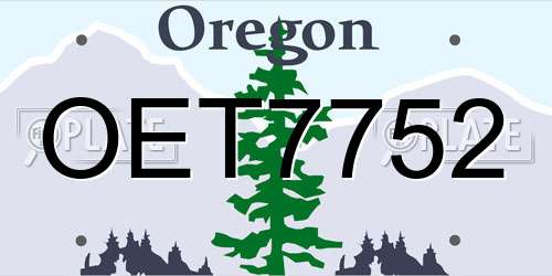 OET7752 Oregon License Plate