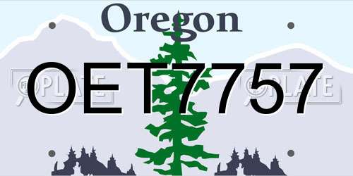 OET7757 Oregon License Plate